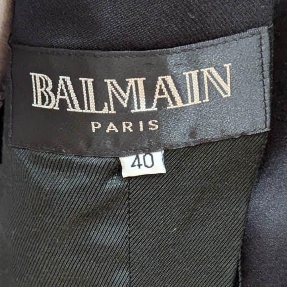Balmain Paris Women's EU 40 US 8 Elegant Black Tuxedo Blazer with Satin Lapel - Picture 9 of 11